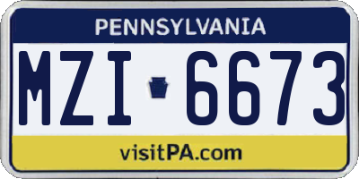 PA license plate MZI6673