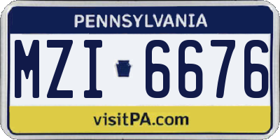 PA license plate MZI6676