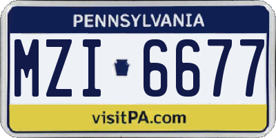 PA license plate MZI6677