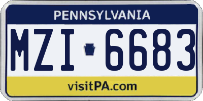 PA license plate MZI6683