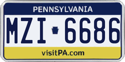 PA license plate MZI6686