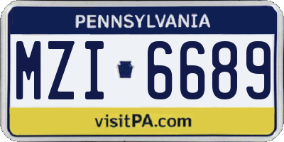 PA license plate MZI6689