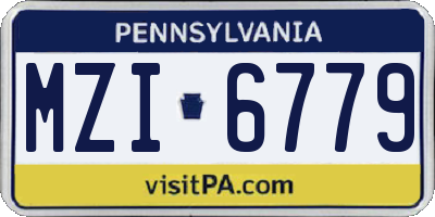 PA license plate MZI6779