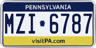 PA license plate MZI6787