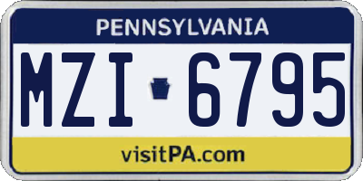 PA license plate MZI6795