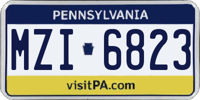 PA license plate MZI6823