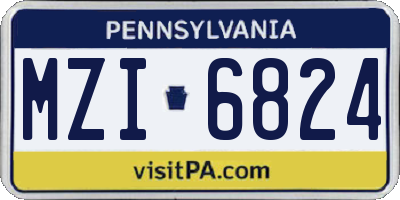 PA license plate MZI6824