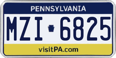 PA license plate MZI6825