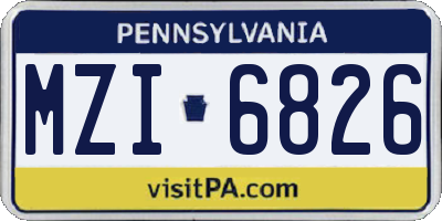 PA license plate MZI6826
