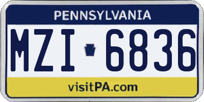 PA license plate MZI6836