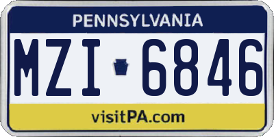 PA license plate MZI6846