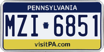 PA license plate MZI6851