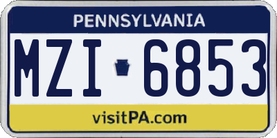 PA license plate MZI6853