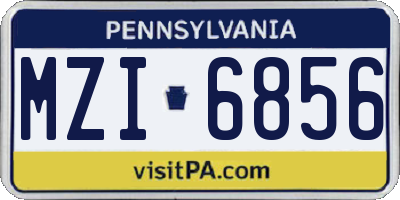 PA license plate MZI6856