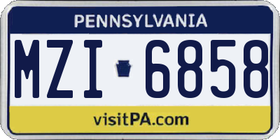 PA license plate MZI6858