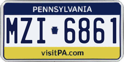 PA license plate MZI6861