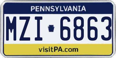 PA license plate MZI6863