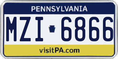 PA license plate MZI6866