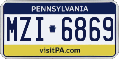 PA license plate MZI6869