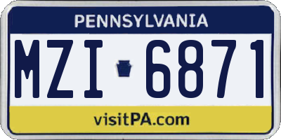 PA license plate MZI6871