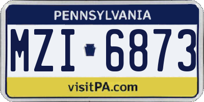 PA license plate MZI6873