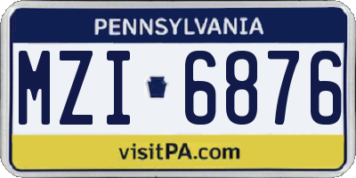 PA license plate MZI6876