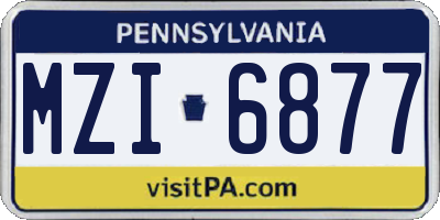 PA license plate MZI6877
