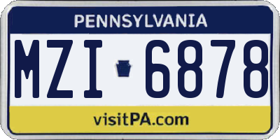 PA license plate MZI6878