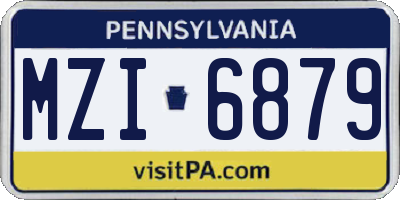 PA license plate MZI6879