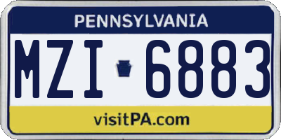 PA license plate MZI6883