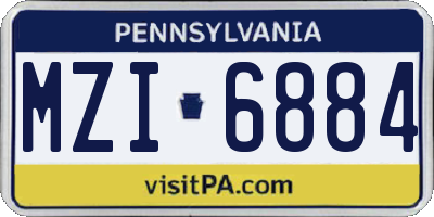 PA license plate MZI6884