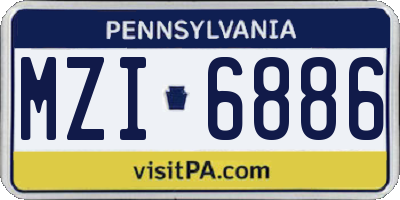 PA license plate MZI6886