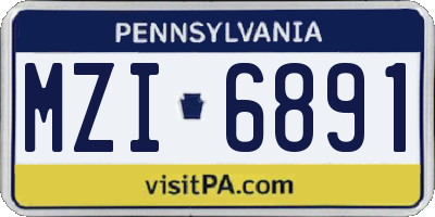 PA license plate MZI6891