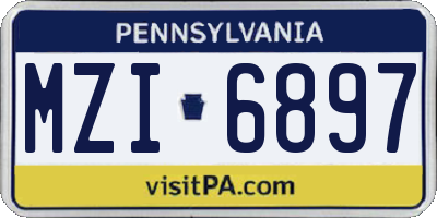 PA license plate MZI6897
