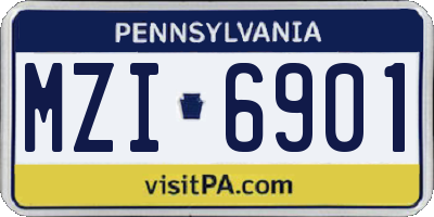 PA license plate MZI6901