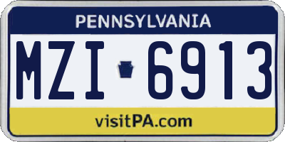 PA license plate MZI6913