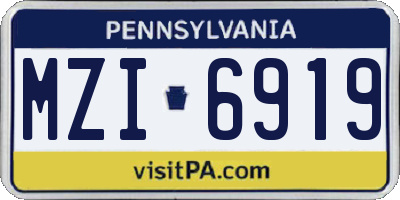 PA license plate MZI6919