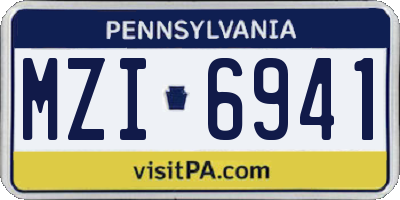 PA license plate MZI6941