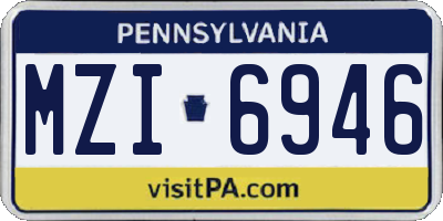 PA license plate MZI6946