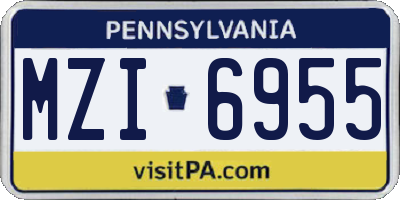 PA license plate MZI6955
