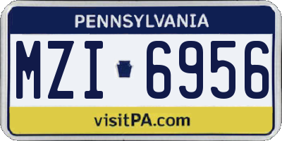 PA license plate MZI6956