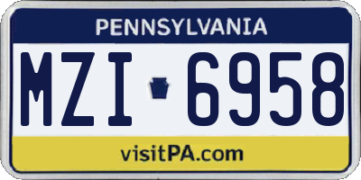 PA license plate MZI6958