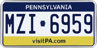PA license plate MZI6959