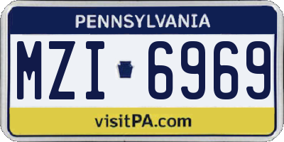 PA license plate MZI6969