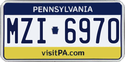 PA license plate MZI6970