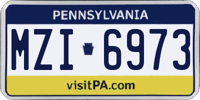 PA license plate MZI6973