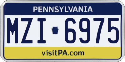 PA license plate MZI6975