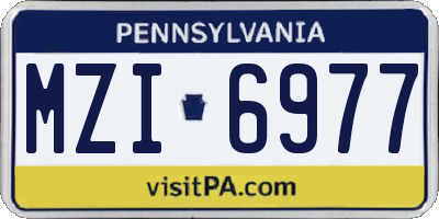 PA license plate MZI6977