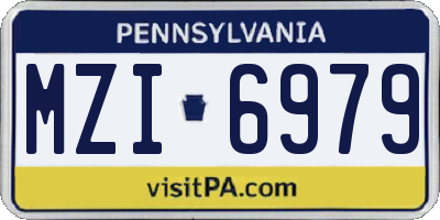PA license plate MZI6979
