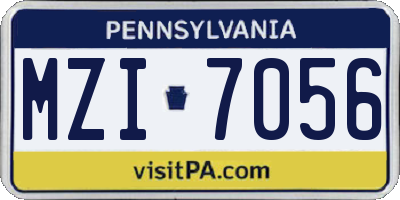 PA license plate MZI7056